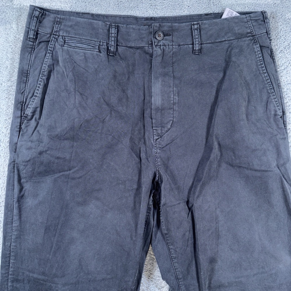 American Eagle Flex Mens Dk Gray Stretch Chino Flat Front Pants Sz 36x34 - Picture 3 of 13